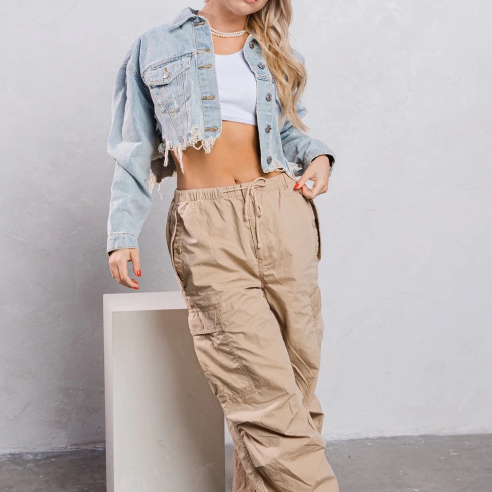Brand New Light Blue Denim Jacket Trip